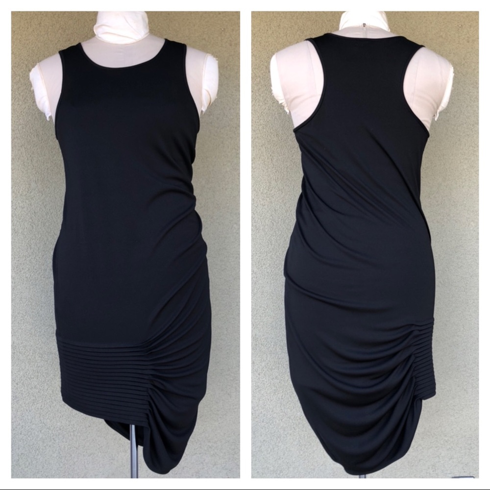 Max Azria asymmetrical black dress